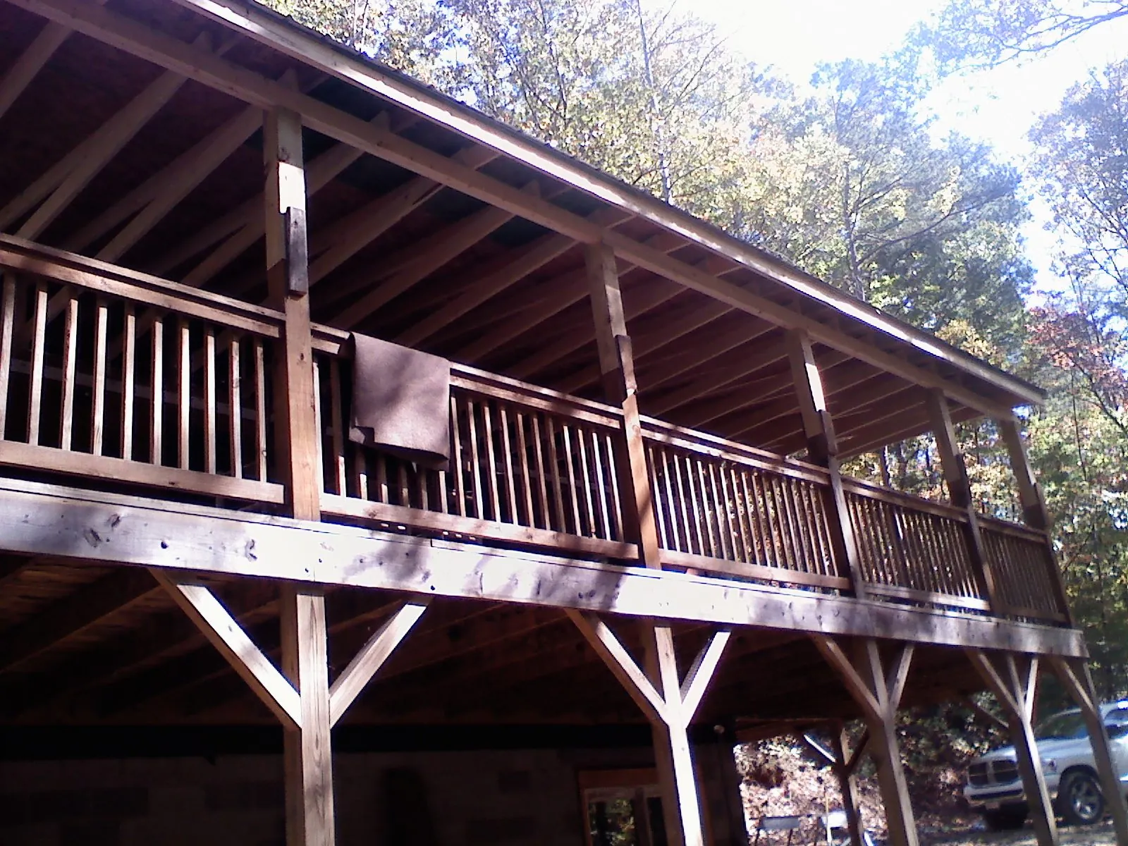 Timber framing under a new elevated porch and deck — Roof Leak Repair in Seligman by Roofing Brothers